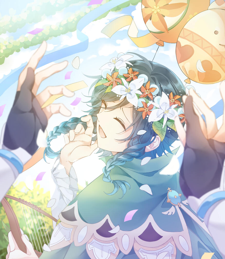 Genshin Impact Venti fanart (March 30, 2021)