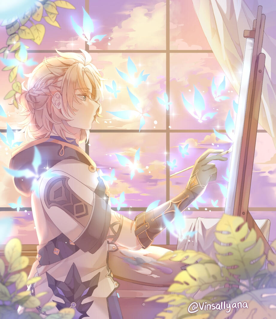 Genshin Impact Albedo fanart (May 11, 2021)